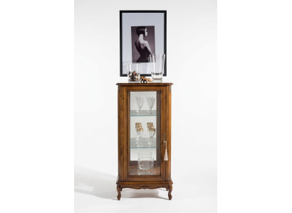 Classic Brown Display Cabinet Luxury Glass Cabinet Designer Wooden Furniture Living Room