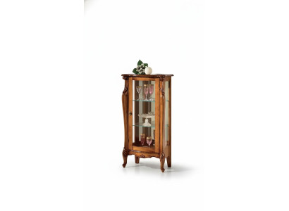 Classic Brown Glass Display Cabinet Luxury Wooden Furniture Glass Door Living Room Furniture