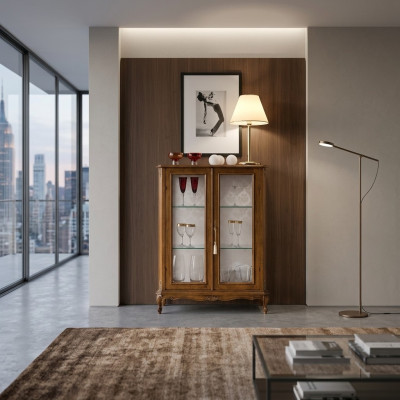 High-quality wooden cabinet brown furniture classic style cabinet display cabinets
