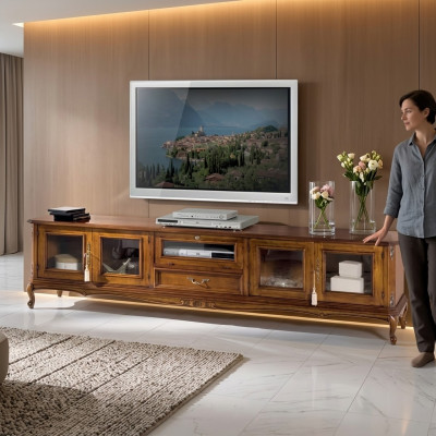 Exclusive Furniture Classic Style Wood Luxurious TV Stand Lowboard