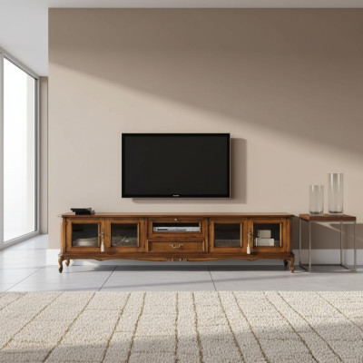 Exclusive Furniture Classic Style Wood Luxurious TV Stand Lowboard