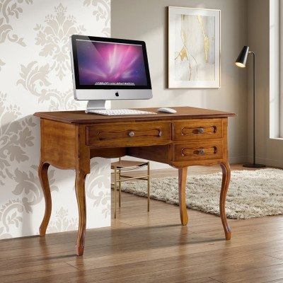 Classic desk wooden furniture brown study room furniture drawers