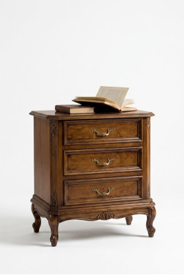 Classic brown nightstand with drawers storage table bedroom furniture