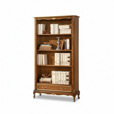 Bookshelf for the living room Classic brown furniture Wooden shelves