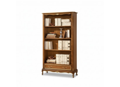 Bookshelf for the living room Classic brown furniture Wooden shelves