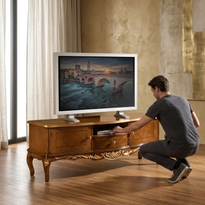 Exclusive TV cabinet wood classic sideboard lowboard furniture