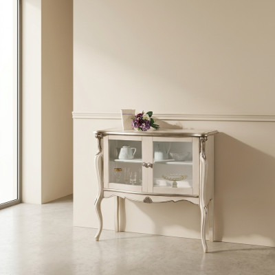 Classic luxury display cabinet living room wooden furniture showcase design furniture