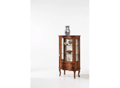 Classic Wooden Glass Cabinet Luxury Living Room Designer Glass Display Furniture