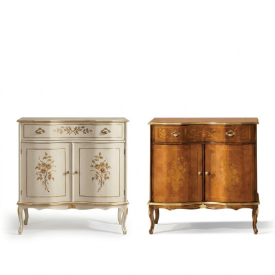 Luxurious brown sideboard lamp drawer furniture wood cabinet new