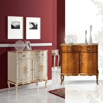 Luxurious white sideboard with drawers furniture wooden cabinet lamp lamps