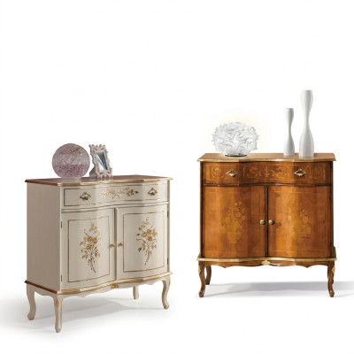 Luxurious white sideboard with drawers furniture wooden cabinet lamp lamps