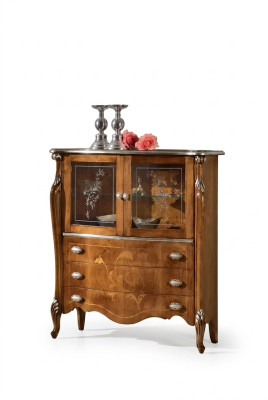 Exclusive brown wooden cabinet with drawers newly in the living room