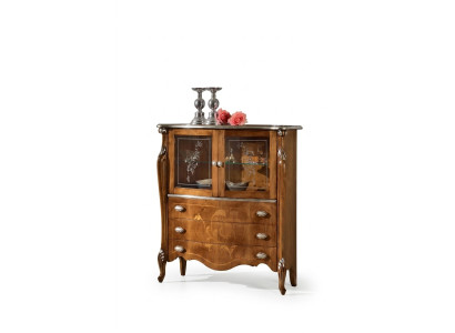 Exclusive brown wooden cabinet with drawers newly in the living room