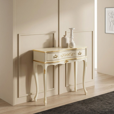 Classic White Console Table, Wooden Furniture, Bedroom Design