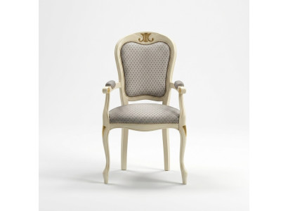 Luxury armchair with white upholstery and armrests for the living room
