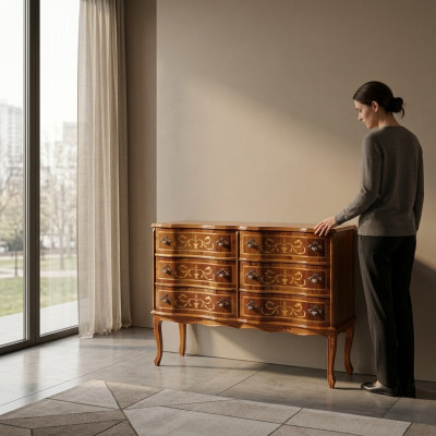 High-quality dresser classic furniture luxury sideboard cabinet wood shelf