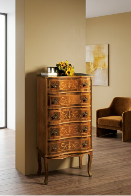 Classic High Chest Brown Storage Furniture Living Room Design