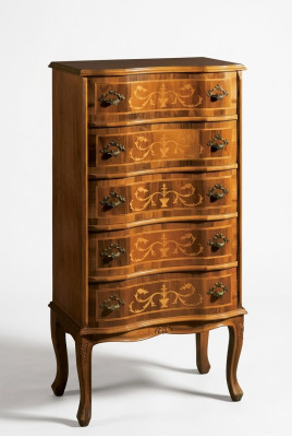 Classic High Chest Brown Storage Furniture Living Room Design