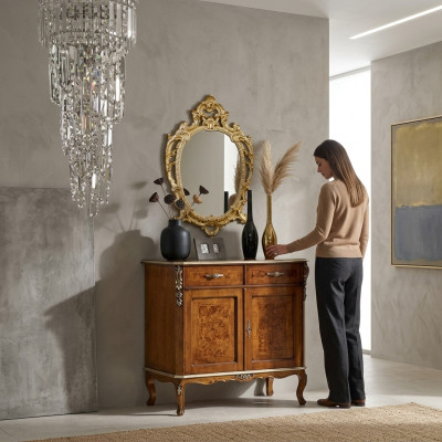 High-quality luxurious classic living room sideboard wood brown