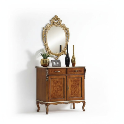 High-quality luxurious classic living room sideboard wood brown