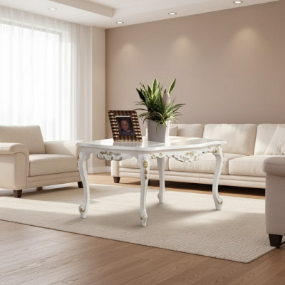 Classic White Coffee Table Wooden Furniture Living Room Table Ab