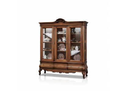 Living room display cabinet, classic wooden furniture with custom drawers display cabinet