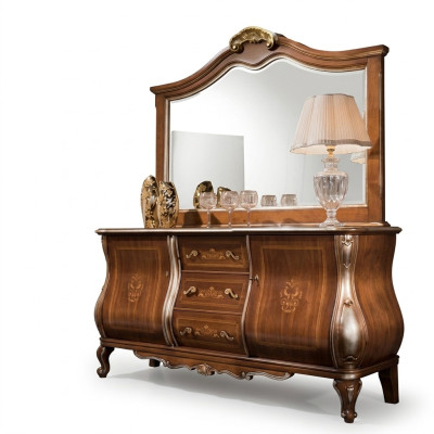 High-quality luxurious classic living room sideboard wood brown 200x53x100