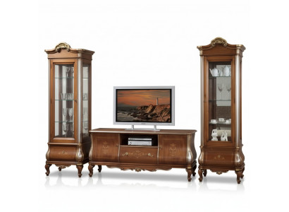 Classic living room wall RTV 2x display cabinets solid wood furniture TV shelf new