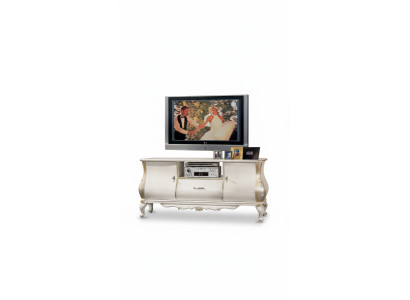 TV stand luxurious classic white wood new in the living room