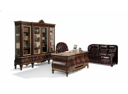 Classic office furniture desk bookshelf 4-piece wooden furniture