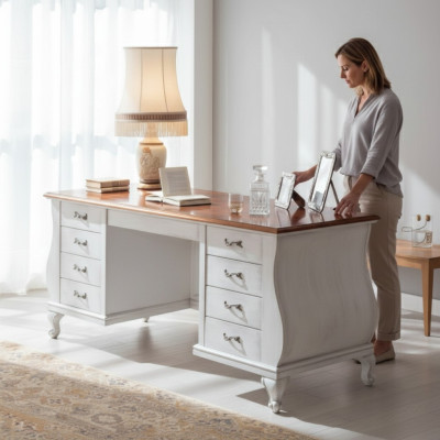 Classic white desk office furniture 180x80 desks
