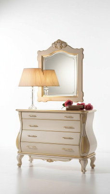 Sideboard Luxury Mirror Classic White Bedroom Furniture Cabinets Dressers