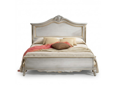 Luxurious padded white double bed frame bed wood design luxury