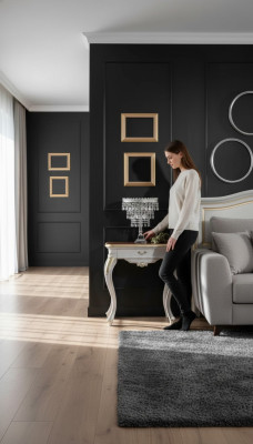 Luxurious white bedside table bedroom furniture exclusive design
