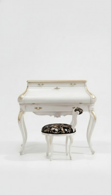 Makeup table white luxury console dresser wood classic design
