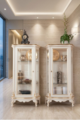 Wooden Showcase High-Quality Showcase Classic Furniture Design White Display Cabinets
