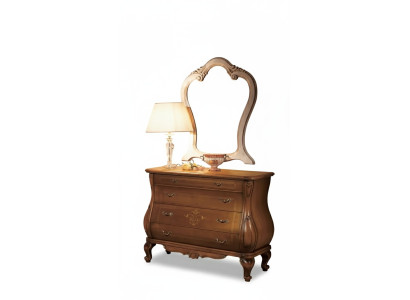 Bedroom dresser with mirror luxury classic furniture set 2-piece wood