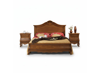 Wooden double bed in classic style luxurious bedroom design beds