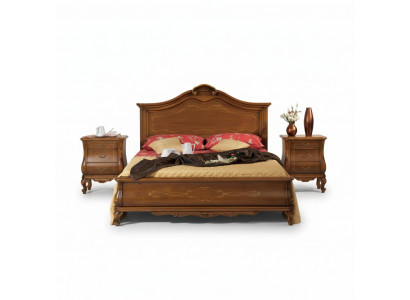 Wooden double bed in classic style luxurious bedroom design beds
