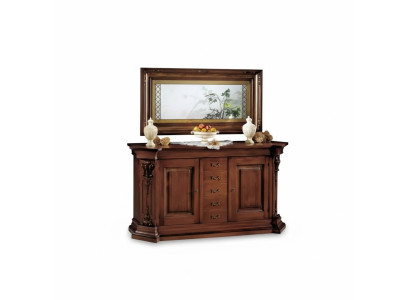 Classic Brown Solid Wood Sideboard Mirror Dresser Cabinets New