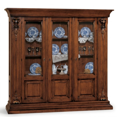 Glass Display Wooden Cabinet Classic Sideboard Furniture Shelves Solid Wood Cabinet