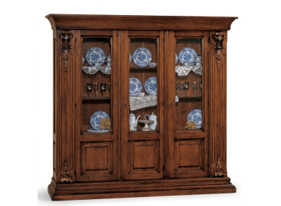 Glass Display Wooden Cabinet Classic Sideboard Furniture Shelves Solid Wood Cabinet