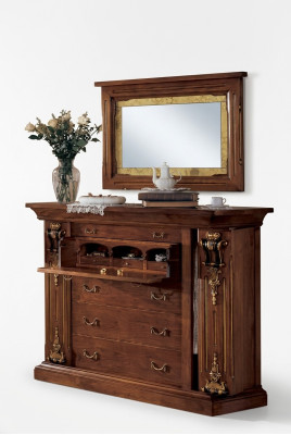 Bedroom dresser with mirror classic furniture 2-piece bed wardrobe