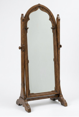 Large handmade mirror with a wooden frame