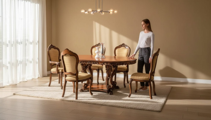 Dining set 4x chairs 2x armchairs dining table group wooden tables tables