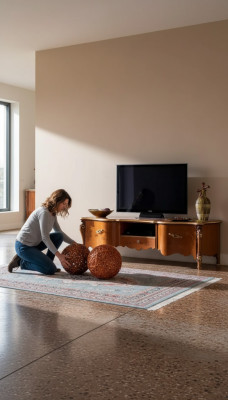 TV stand rtv sideboard table wood living room brown tv furniture new