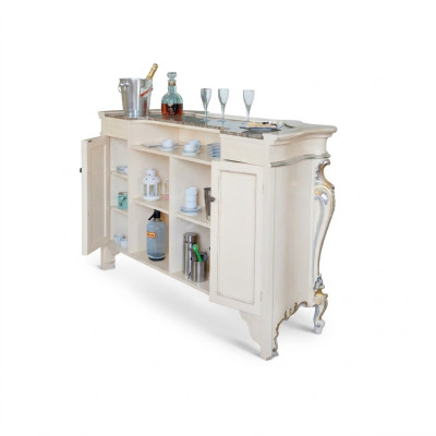White bar counter, classic style bar counter, wood bar counter, bar.