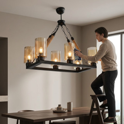 Chandelier Ceiling Light Ceiling Lamp Lamps Glass Black