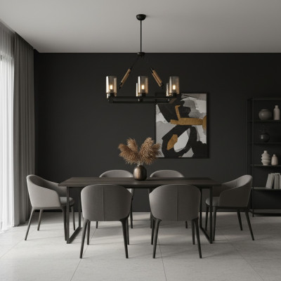 Chandelier Ceiling Light Ceiling Lamp Lamps Glass Black
