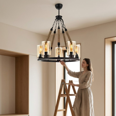 Ceiling chandelier luster chandelier ceiling lamp glass black